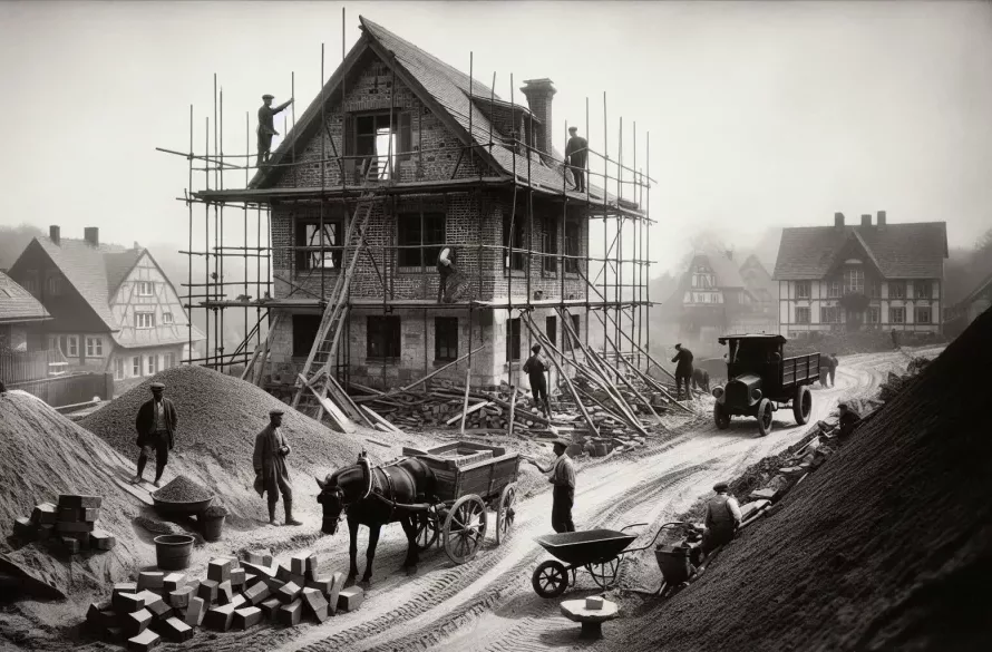 Baustelle um 1910