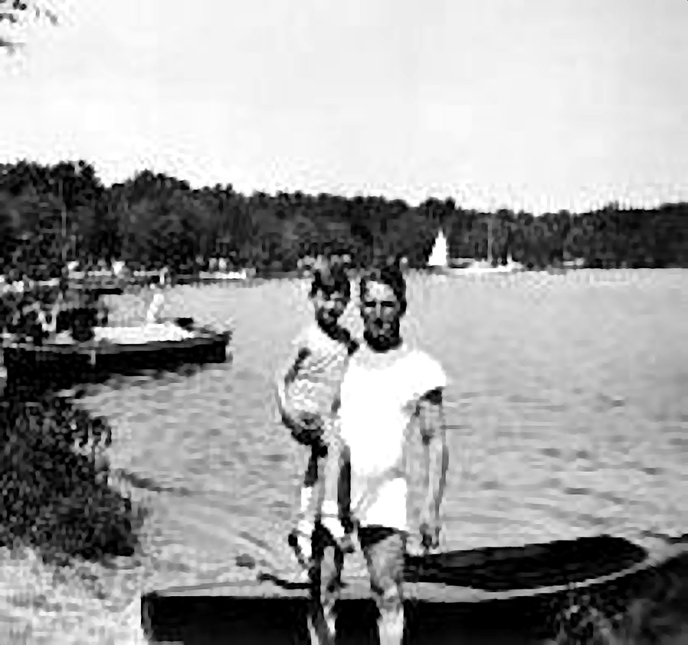 Ruderer Fritz Pfeffer mit Sohn