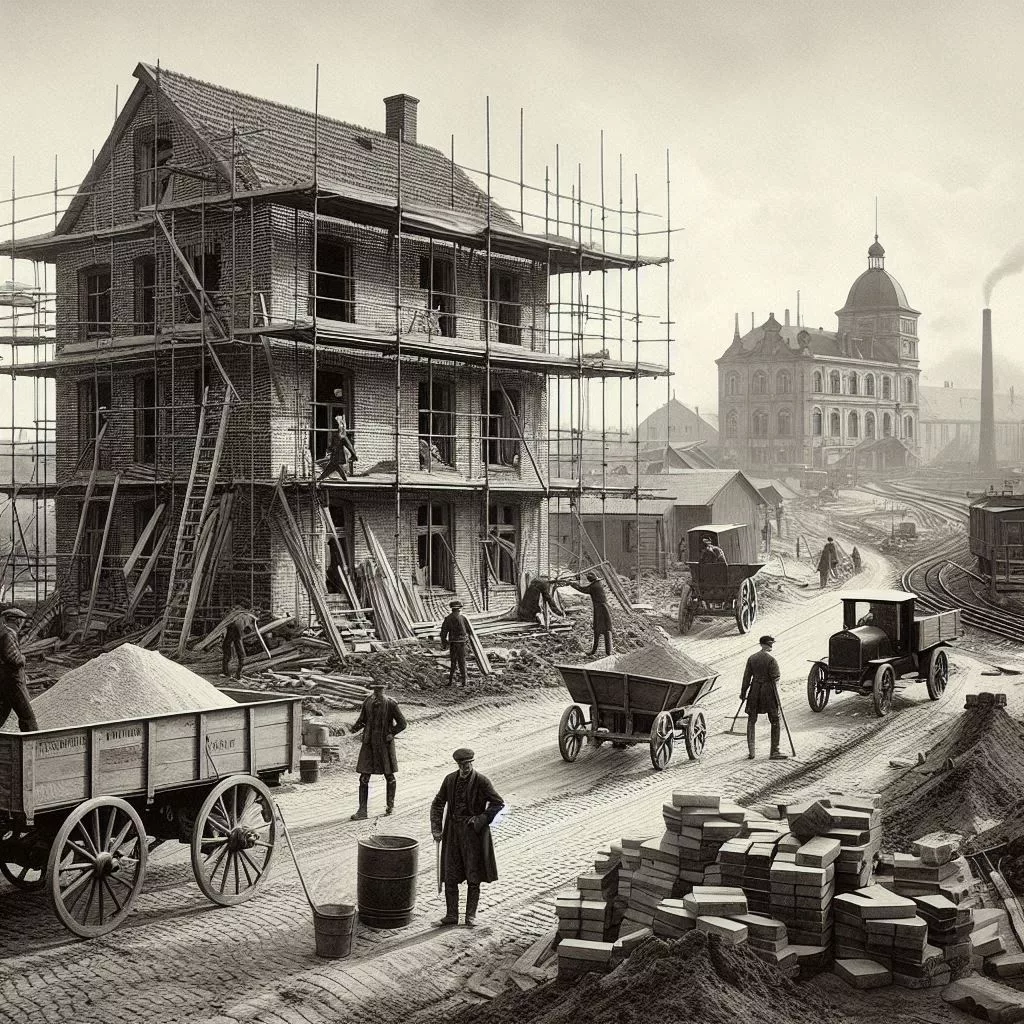 Baustelle um 1910
